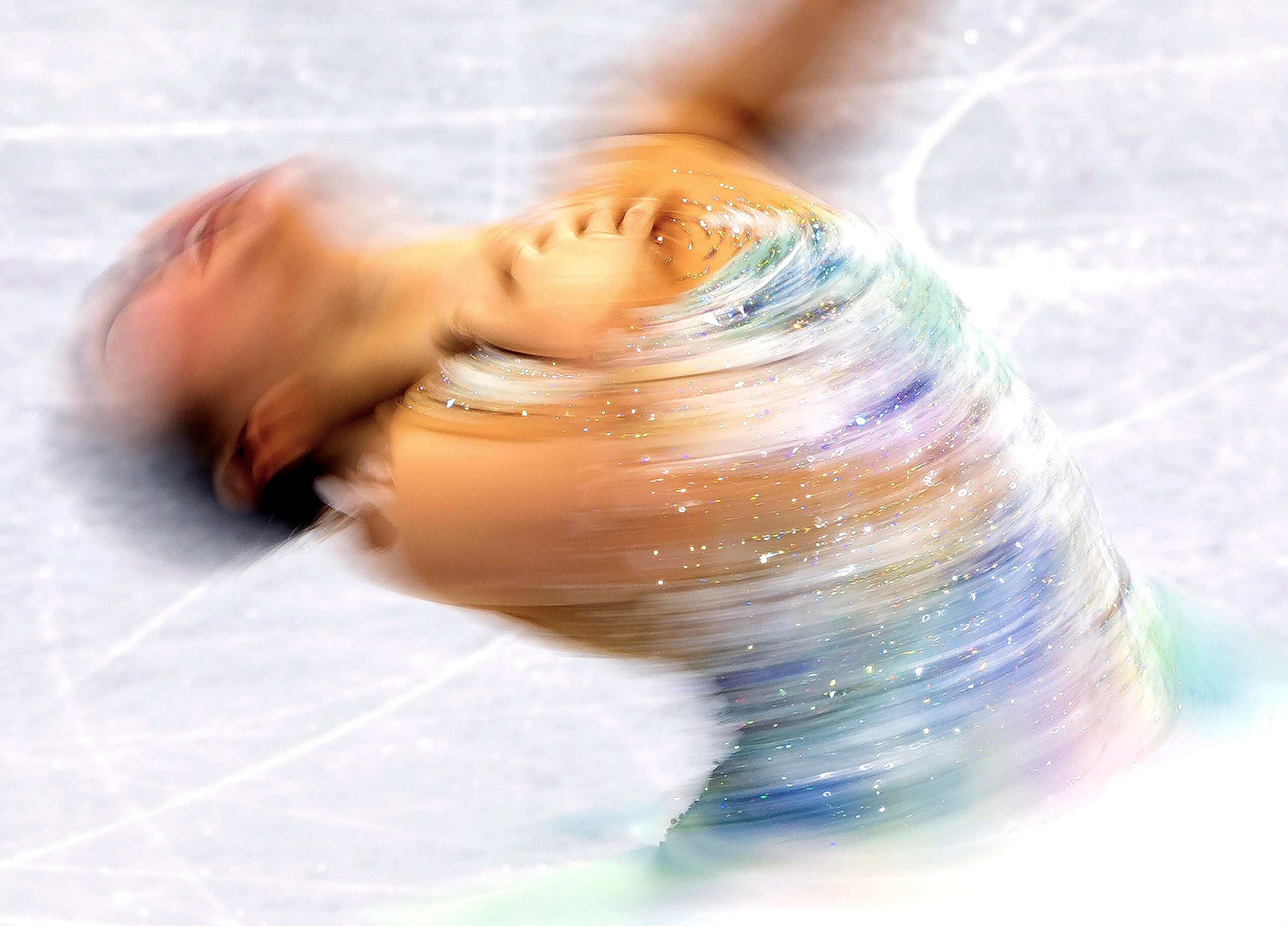 韩国选手Yelim Kim在北京首都体育馆的女子单人滑冰短节目中表演。