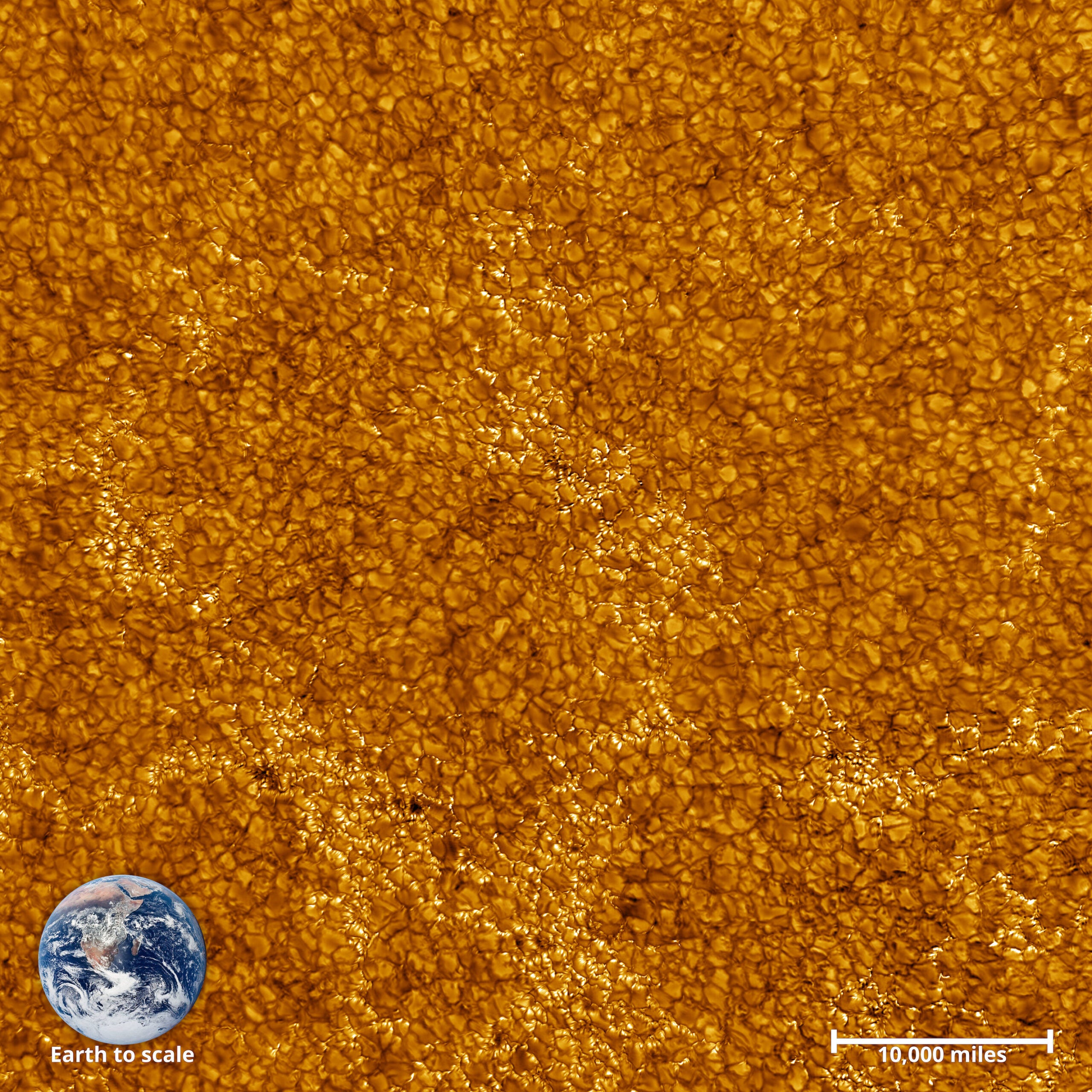 井上太阳望远镜拍摄太阳和地球的照片